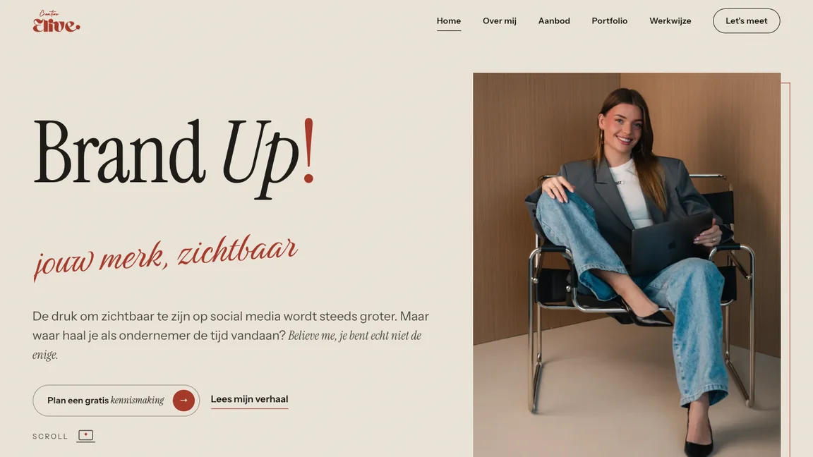 De maatwerkwebsite die NJ Visuals bouwde voor Elive Creative