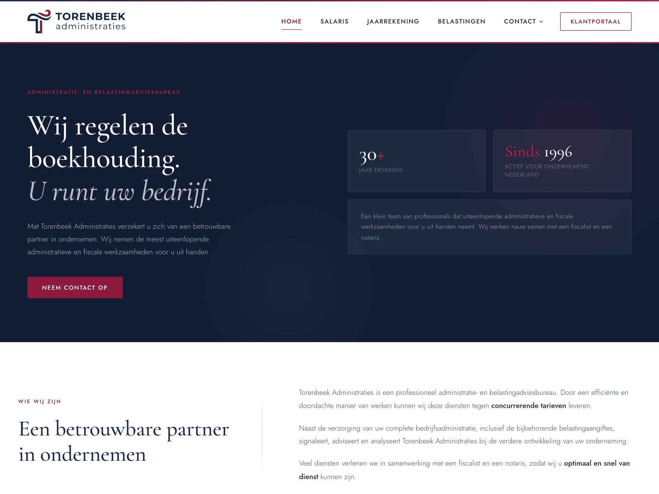 Website voor Torenbeek Administraties