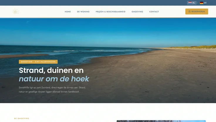 Website voor Vakantiehuis Sinne Wille in Sint Maartenszee