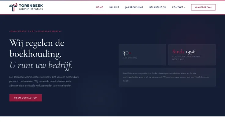 Website voor Torenbeek Administraties