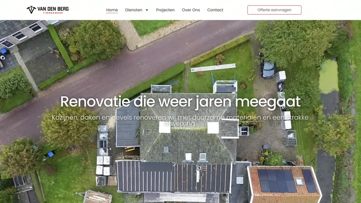 Website voor Van den Berg Timmerwerk