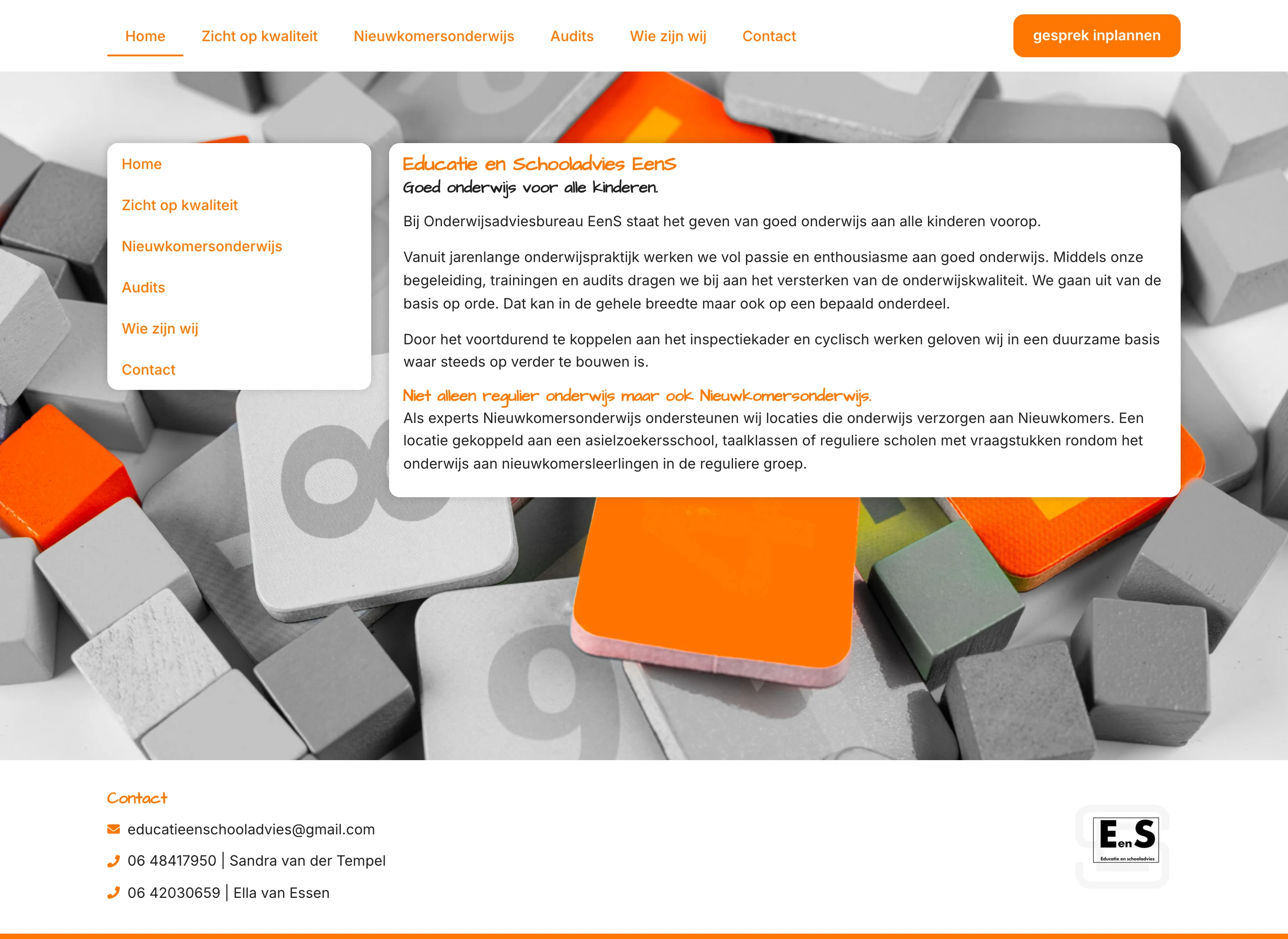 Herkenbare beeldstijl op de website van educatieenschooladvies.nl